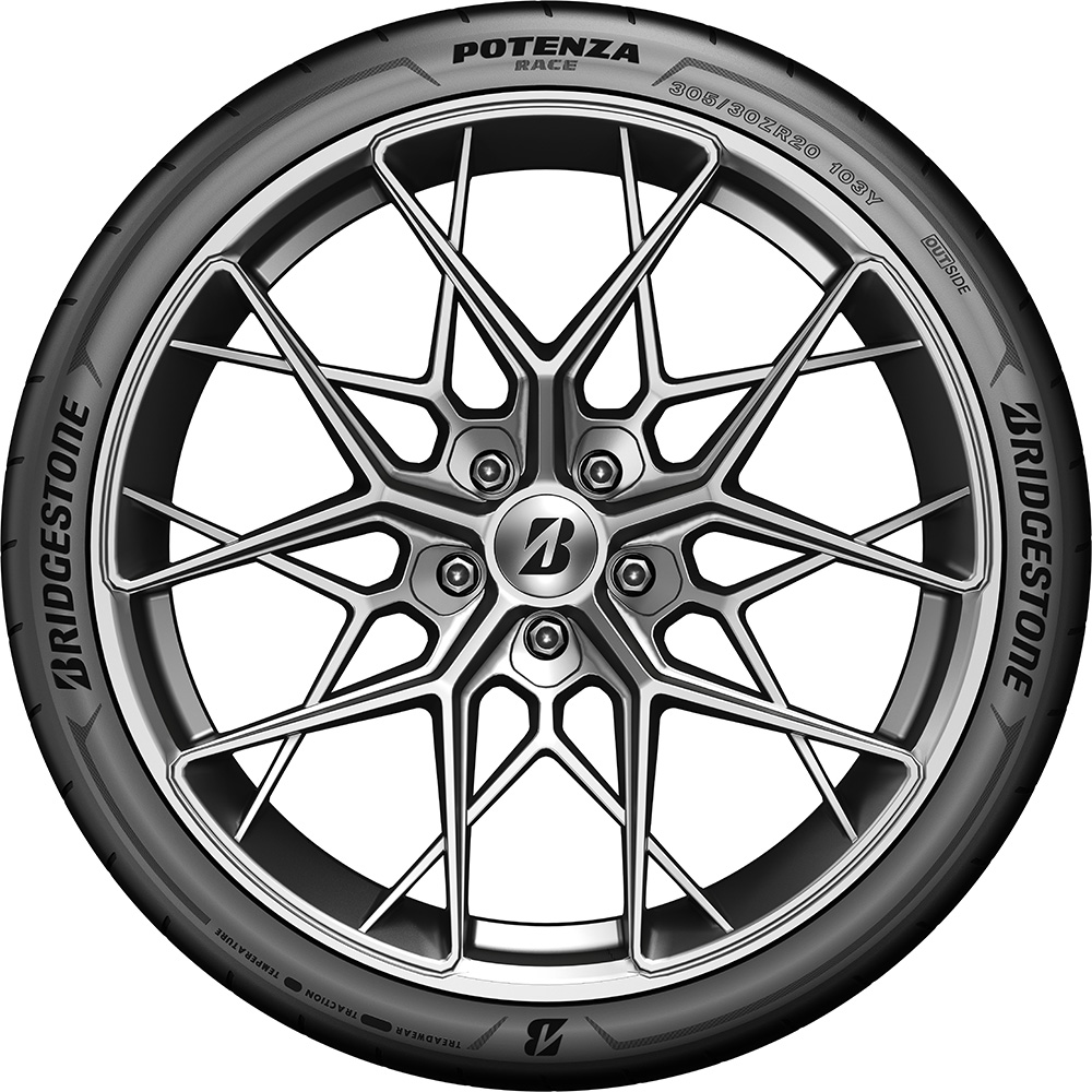 side view of potenza race tire